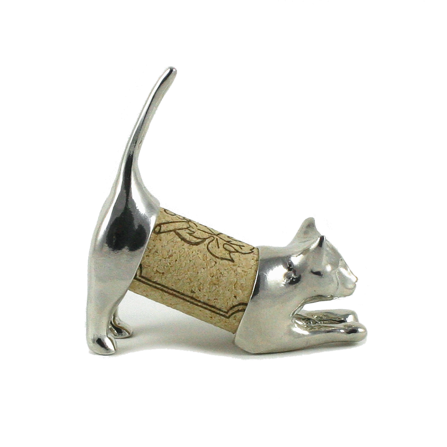 Lucina K Cork Cat Sculpture Displays Wine Cork Handcrafted Lucina K