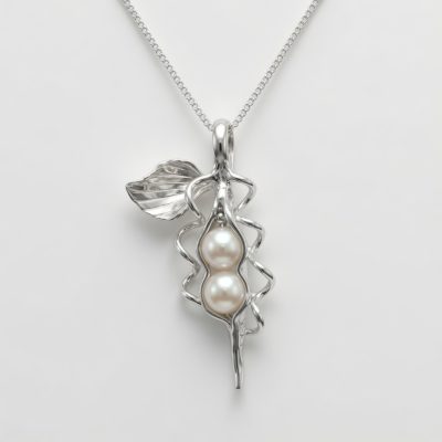 2 Pearl How Many Peas in Your Pod Necklace - White Pearl