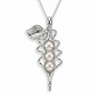 Sterling Silver 3 Peas in a Pod Freshwater Pearl Necklace