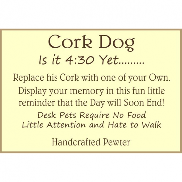 Cork Sculpture Displays Wine Cork - Pewter by Lucina K
