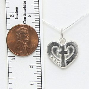 Truly Loved Cross and Heart Necklace Sterling