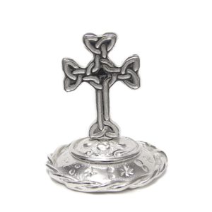 Celtic Cross Ring Stand Pewter Made in USA Lucina K.