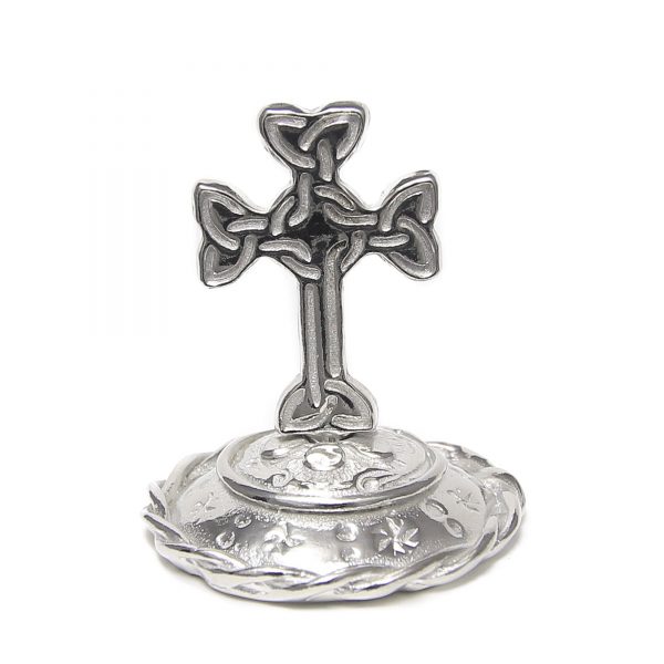 Celtic Cross Ring Stand Pewter Made in USA Lucina K.