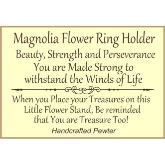 Magnolia Flower Ring Holder Pewter