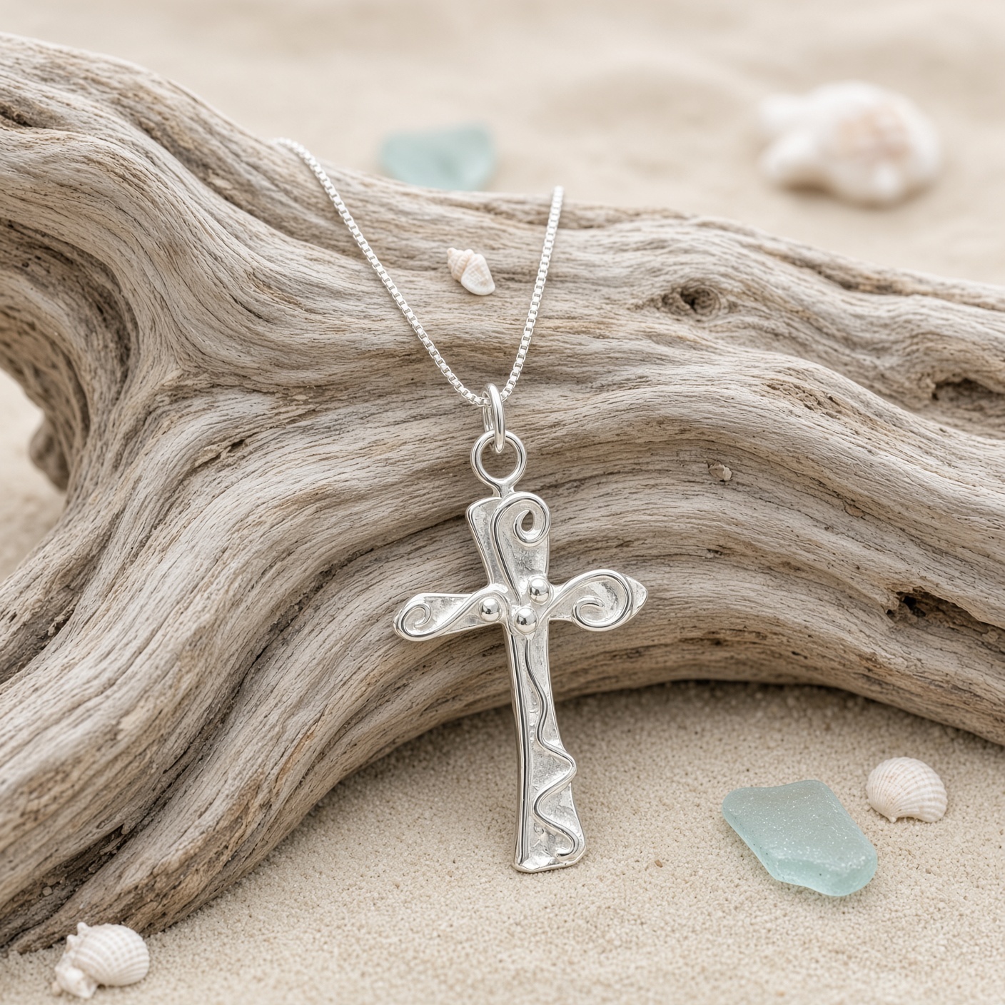 Walk Cross Necklace - Sterling Silver