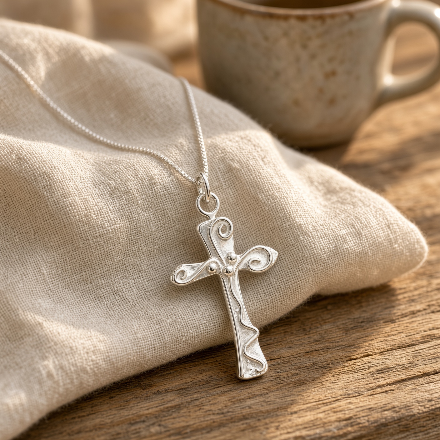 Walk Cross Necklace - Sterling Silver