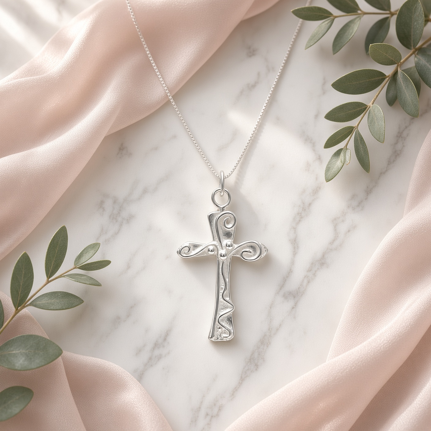 Walk Cross Necklace - Sterling Silver