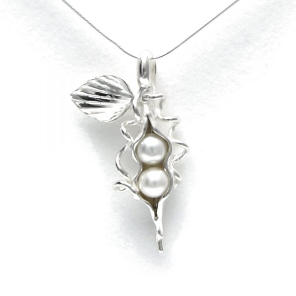 2 Pearl How Many Peas in Your Pod Necklace - White Pearl Pea Pods