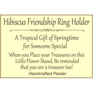 Hibiscus Flower Ring Holder Pewter