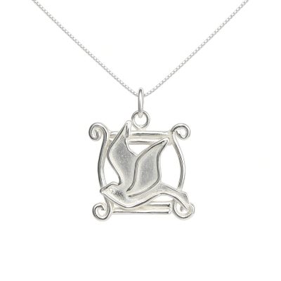 Dove Scroll Necklace - Sterling Silver
