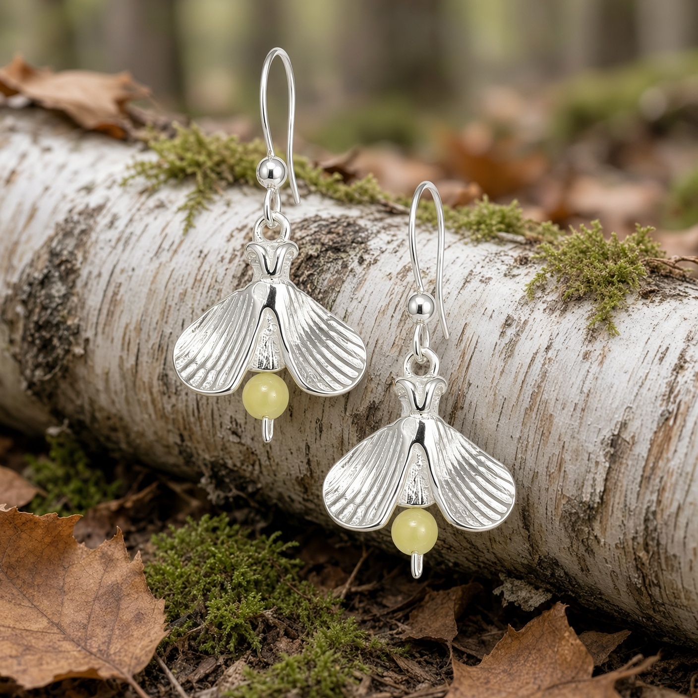 Sterling Silver Firefly Necklace with Bead