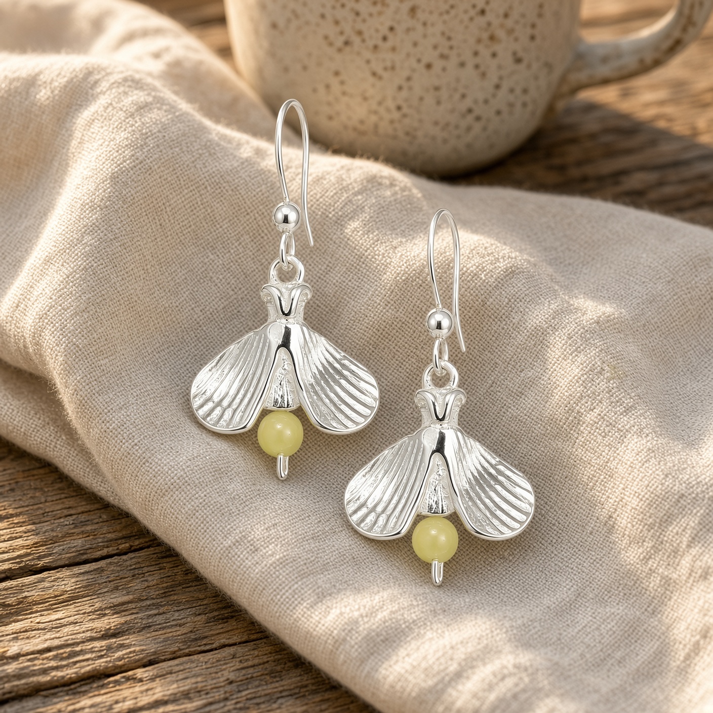 Sterling Silver Firefly Necklace with Bead