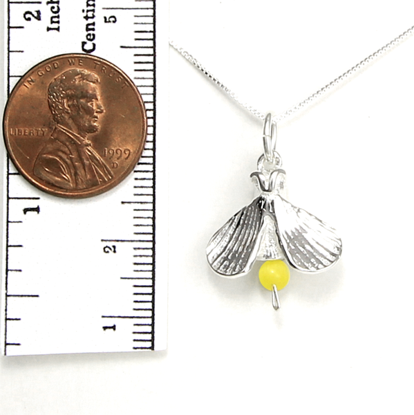 Firefly Lightning Bug Necklace Sterling Silver