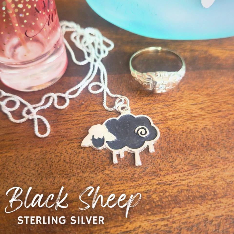 Black Sheep Necklace Sterling Silver - Gift Boxed with Inspirational Story Card -Symbolizes Breaking Away from the Herd - Handcrafted in USA