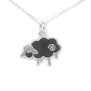 Sterling Silver Black Sheep Necklace