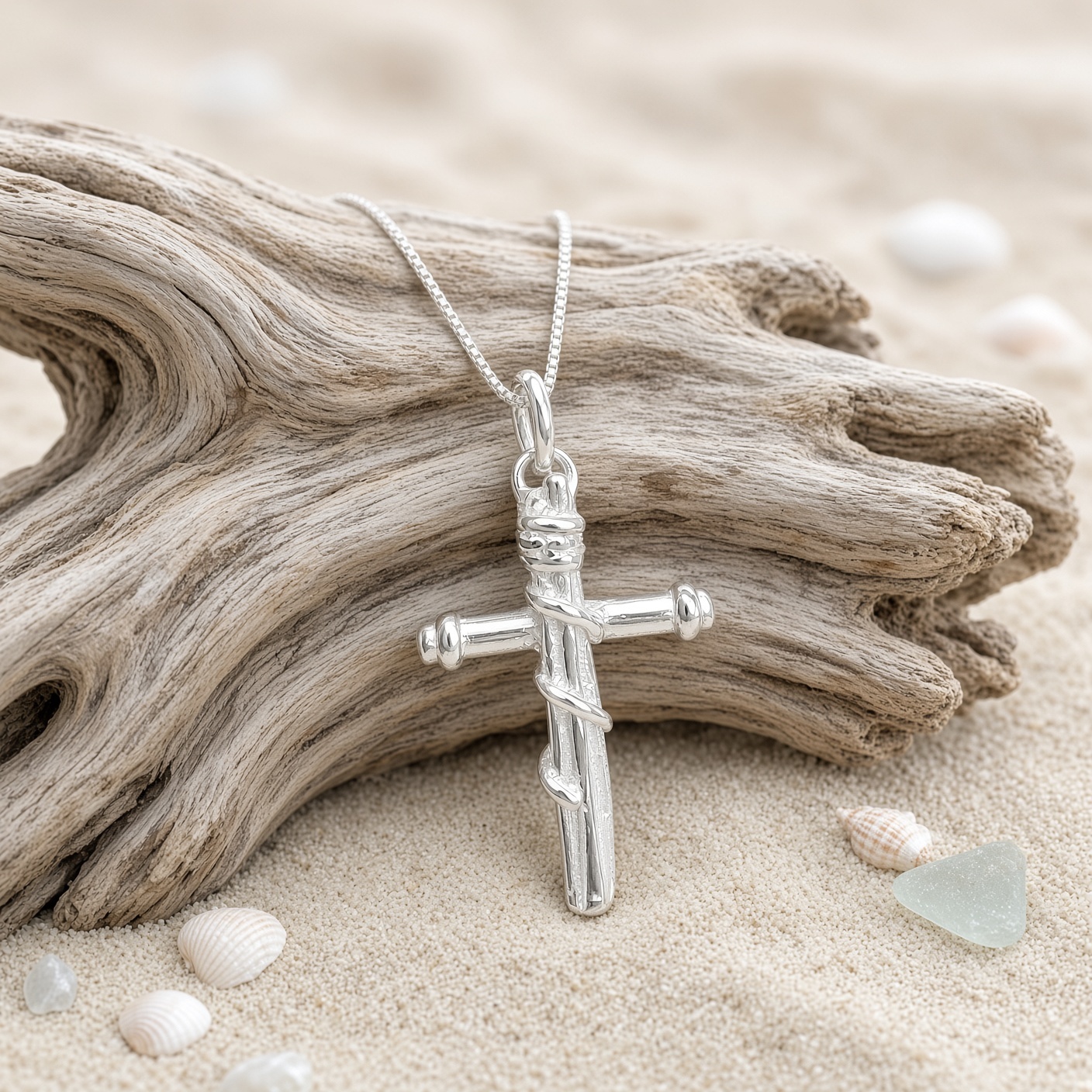 Mission Cross Necklace Sterling Silver - Witness and Service