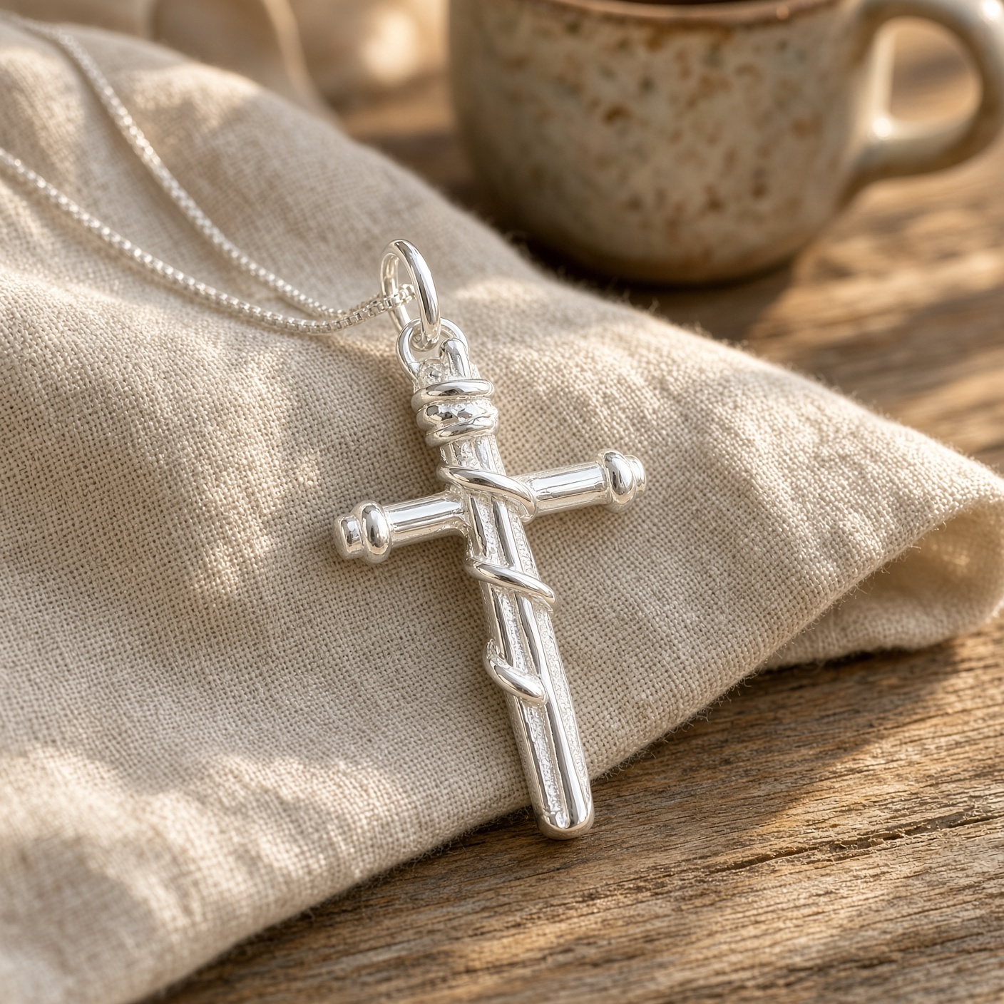 Mission Cross Necklace Sterling Silver - Witness and Service