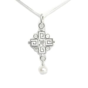 Byzantine Cross Necklace Sterling Silver