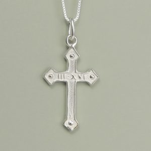 John 3:16 Cross Necklace Sterling Silver Small