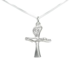 Scroll Cross Necklace sterling silver