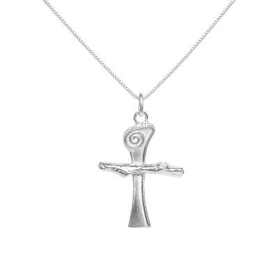 Scroll Cross Necklace Sterling Silver by Lucina K