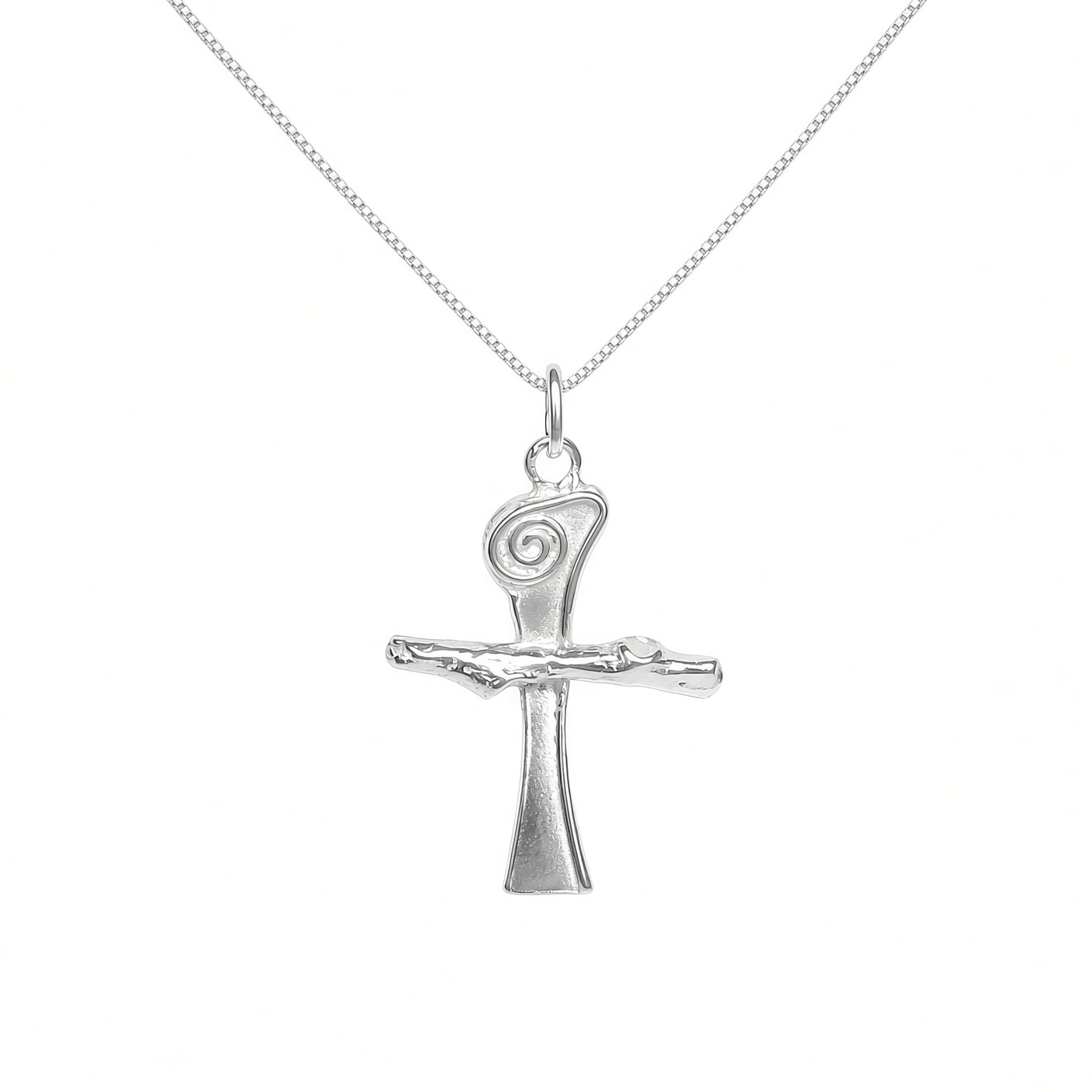 Scroll Cross Necklace Sterling Silver by Lucina K