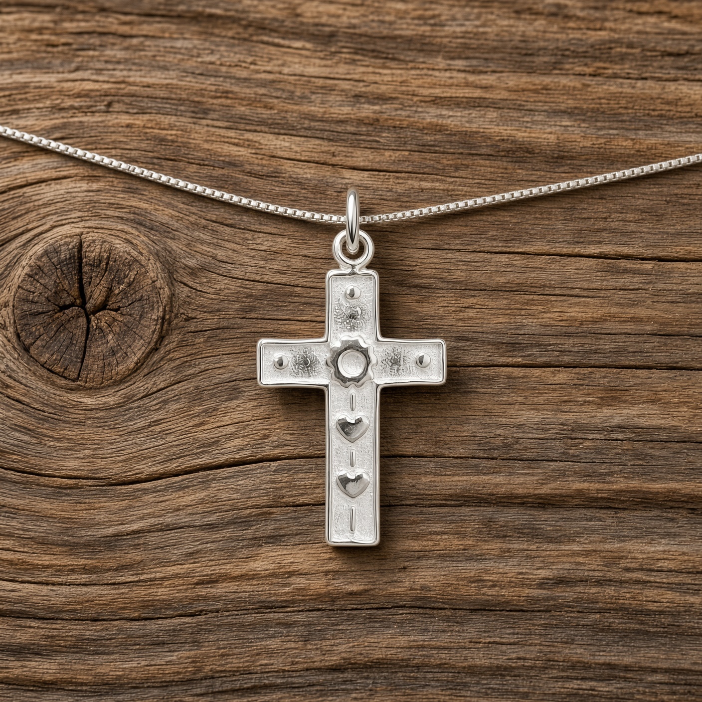 Wonderfully Made Cross necklace - Sterling Silver by Lucina K