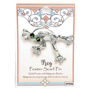 Frog Magnetic Scarf Pin - Handcrafted Pewter by Lucina K.