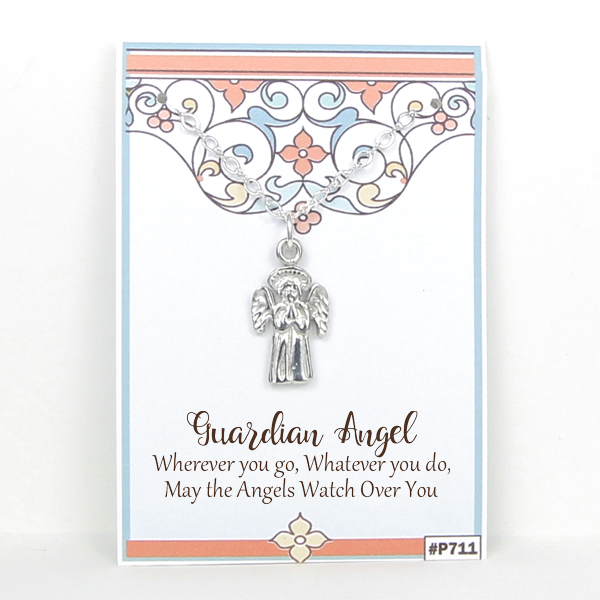 Guardian Angel Necklace Pewter