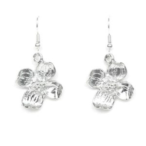 Dogwood Flower Earrings Pewter