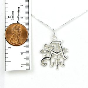 Initial Letter A Sterling Silver Necklace