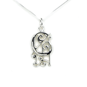 Initial Letter C Sterling Silver Necklace