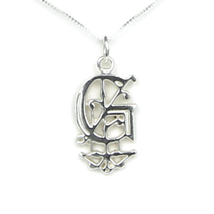 Initial Letter G Sterling Silver Necklace