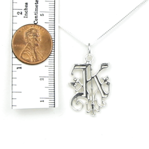 Initial Letter K Sterling Silver Necklace