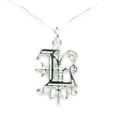 Initial Letter L Sterling Silver Necklace