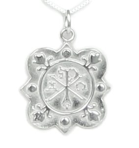 Christogram Chi Rho Quatrefoil Sterling Silver Necklace