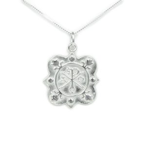 Christogram Chi Rho Quatrefoil Sterling Silver Necklace