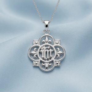 Christogram IHC Cross Necklace in Sterling Silver