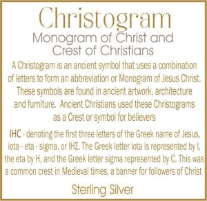 Christogram IHC Cross Necklace in Sterling Silver