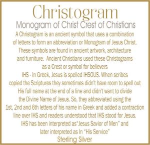 Christogram IHS Cross Necklace in Sterling Silver