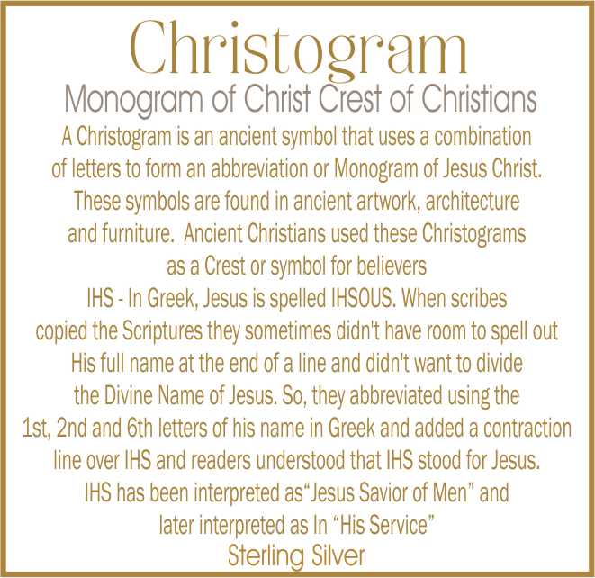 Christogram IHS Cross Necklace in Sterling Silver