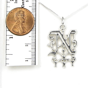 Initial Letter N Sterling Silver Necklace
