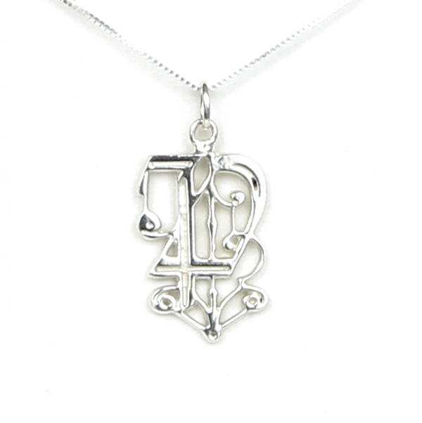 Initial Letter P Sterling Silver Necklace
