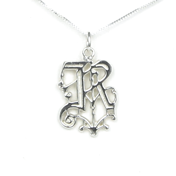Initial Letter R Sterling Silver Necklace