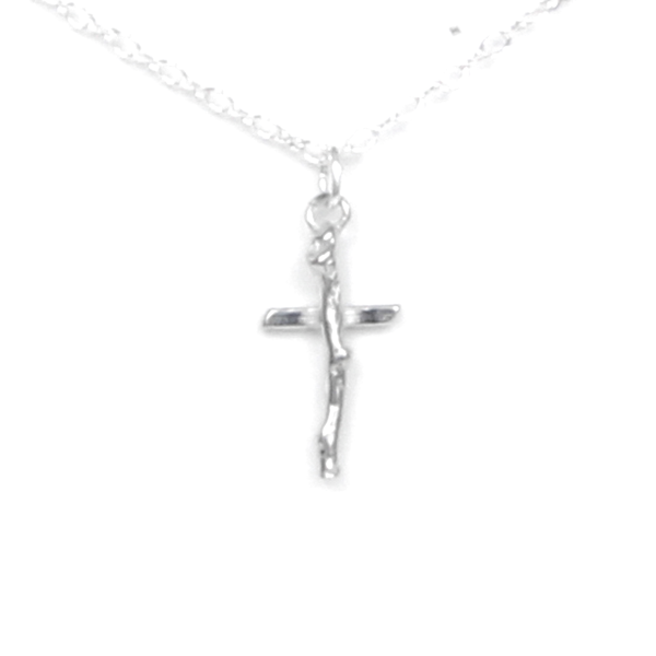 Branch Cross Necklace Pewter