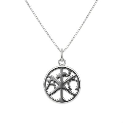 Chi Rho Christogram Necklace - Sterling Silver