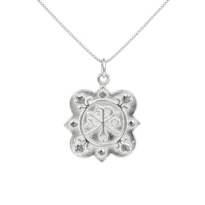 Chi Rho Quatrefoil Necklace - Sterling Silver