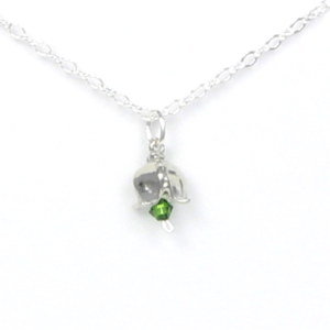 May Flower Lily of the Valley Necklace with Birthstone Colored Crystal
