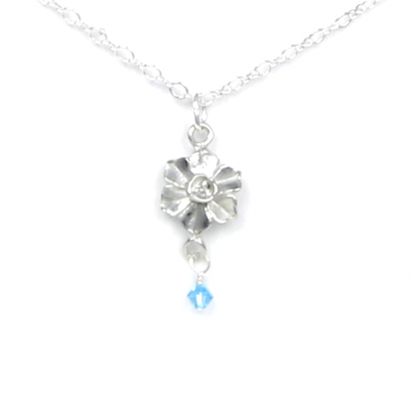 December Flower Narcissus Necklace with Birthstone Colored Crystal