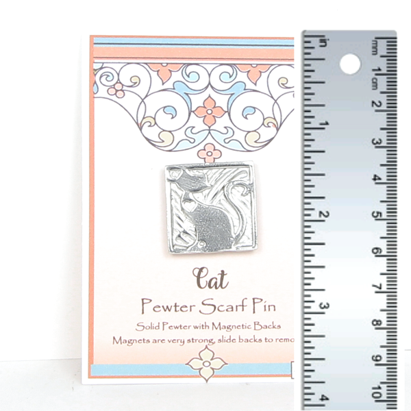 Cat Lover Magnet Pin Pewter